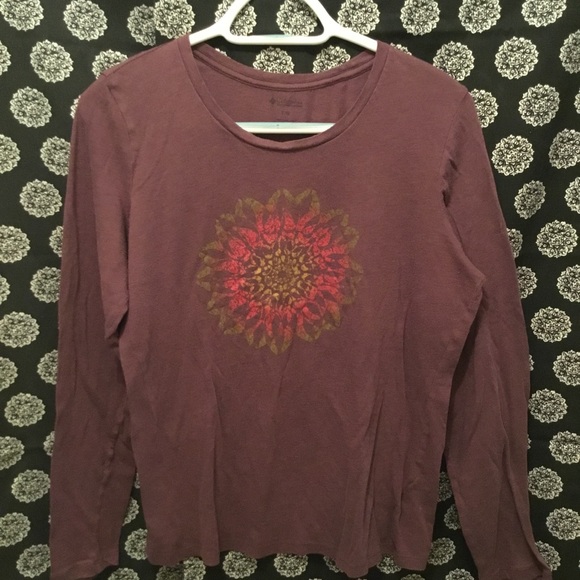 Columbia Tops - Purple Long Sleeve Columbia Shirt - Flower Print
